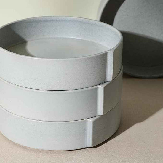 Stone Lain Bao 4-Piece Pasta Bowl Set Stoneware, Blue-Grey