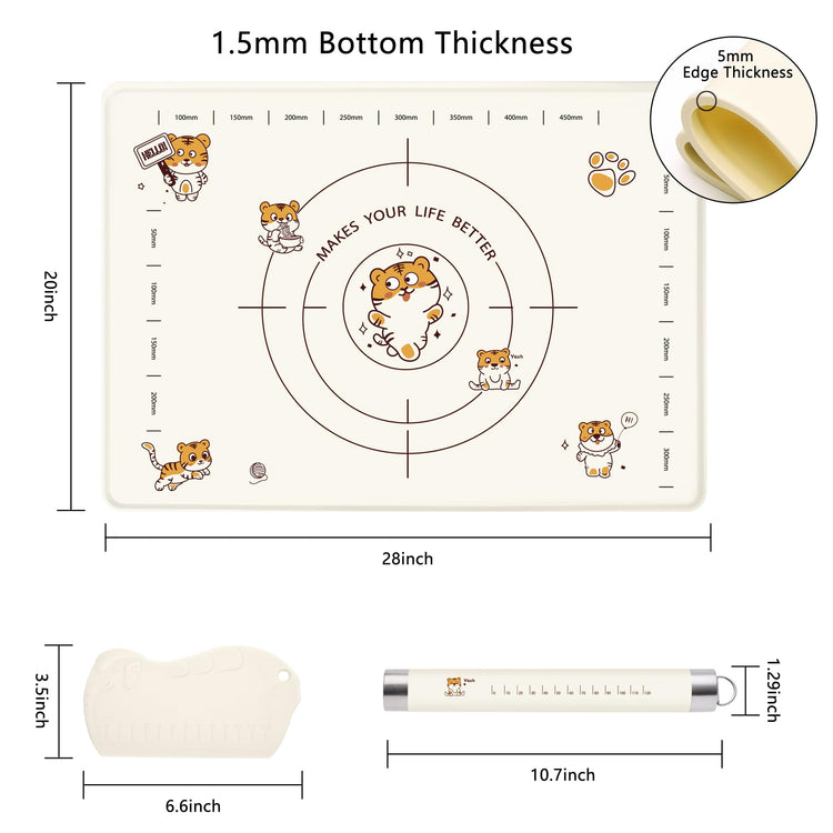 28x20 Inch Extra Thick Silicone Pastry Board