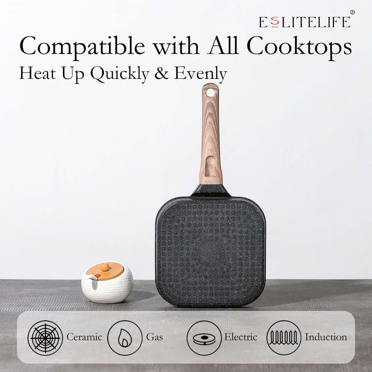 7 Inch Nonstick Small Grill Pan for Indoor Cooking