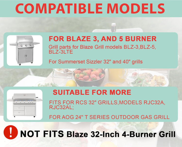 Half Size Griddle Insert for Blaze Grills 3 and 5 Burner Natural Gas Grill