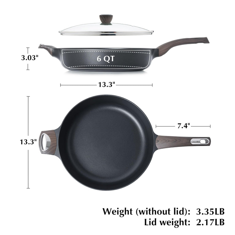 Nonstick Frying Pan Skillet with Lid