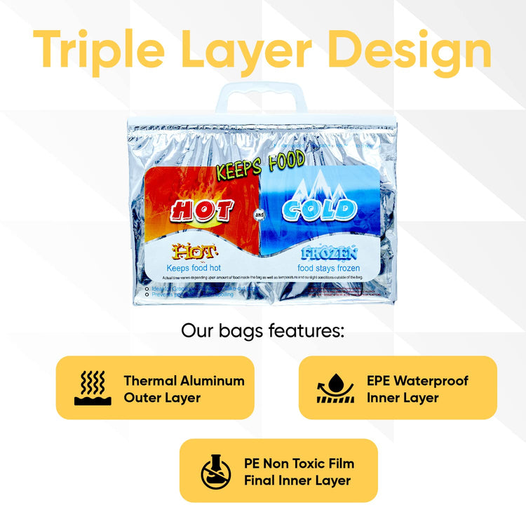 Hot and Cold Insulated Bags for Food Delivery