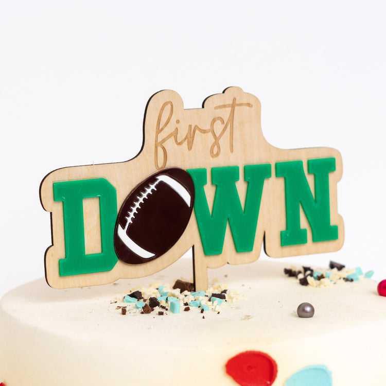 First Year Down Cake Topper for First Birthday