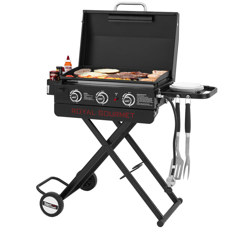 PD3001 3 Burner Propane Gas Griddle with Collapsible Stand