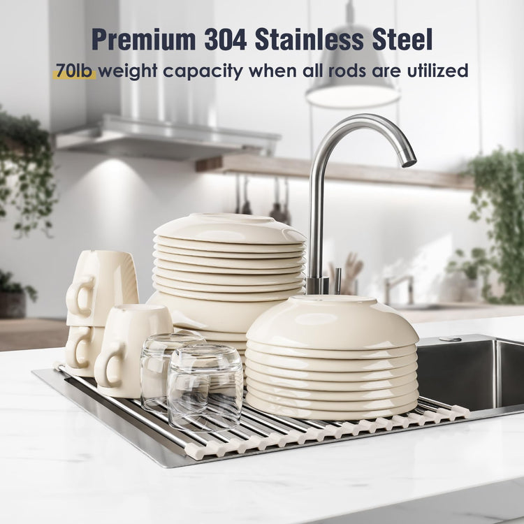 Roll Up Dish Drying Rack Over Sink