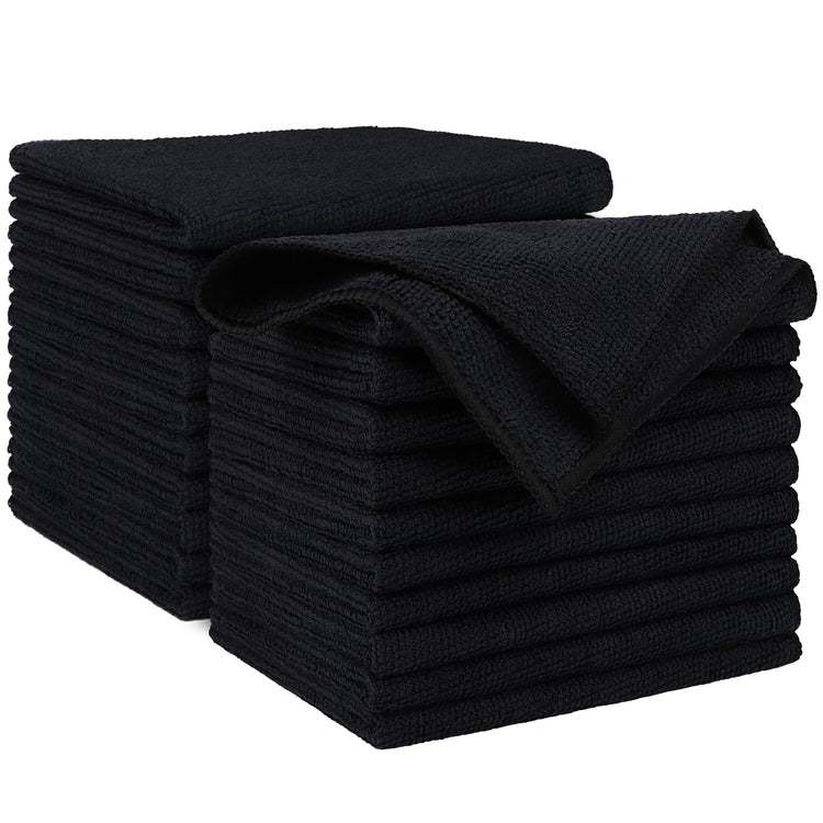 Microfiber Cleaning Cloth Black 20PK (20 Count)