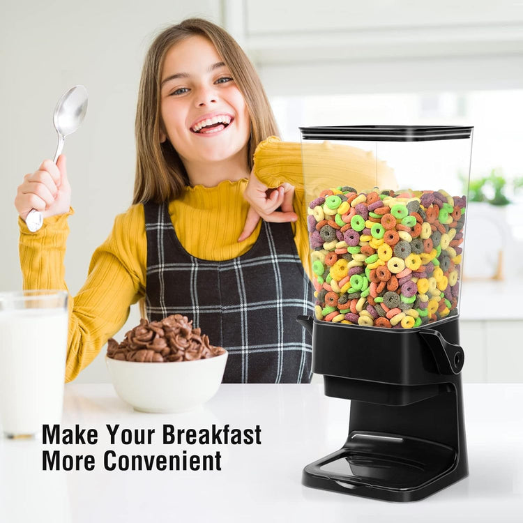 Cereal Dispenser Countertop Large Cereal Containers Storage Black