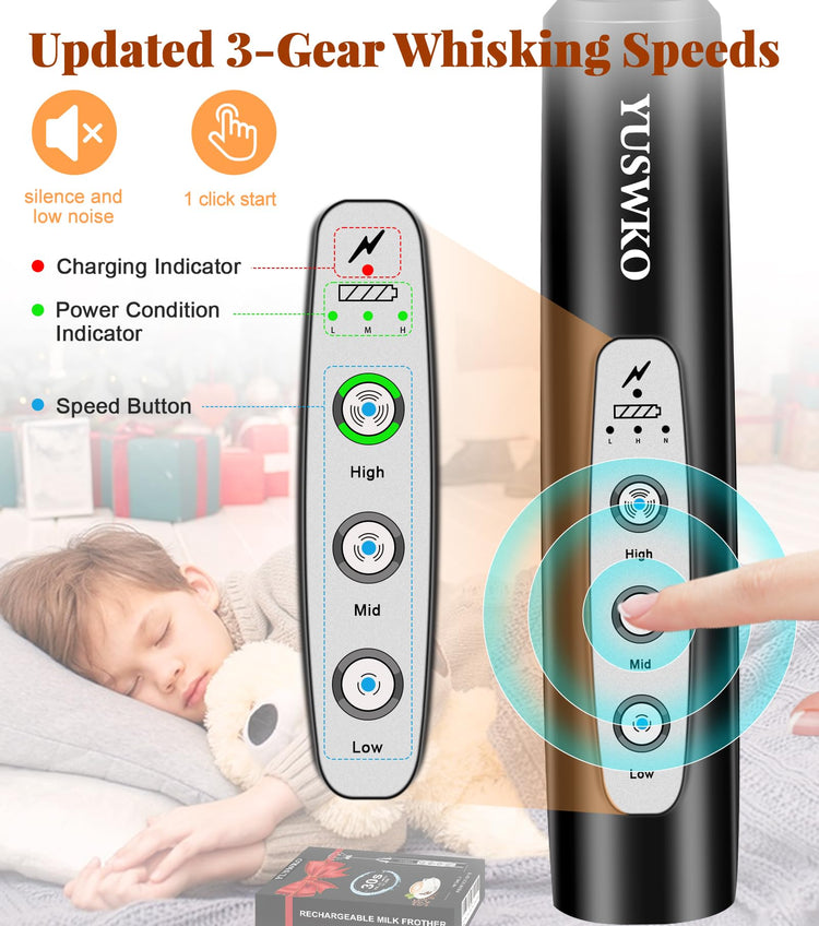 Handheld Milk Frother Wand for Coffee