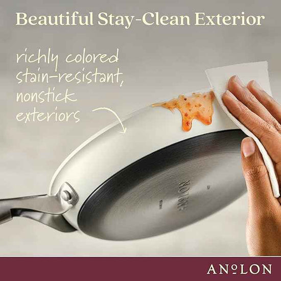 Anolon Achieve Hard Anodized Nonstick Frying Pan/Skillet, 8.25 Inch, Cream