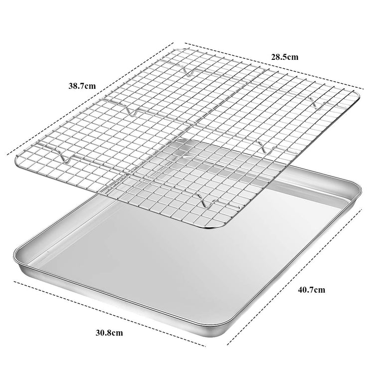 Baking Sheet with Rack Set [2 Pans + 2 Racks]