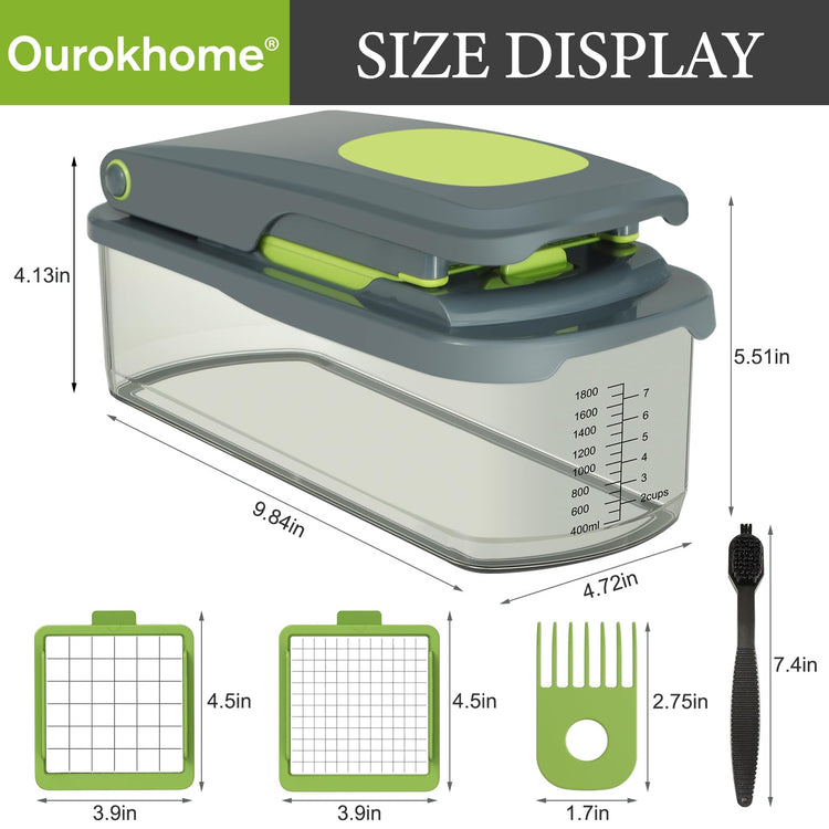 Vegetable Chopper Cutter with Container (2 Count (Blade))