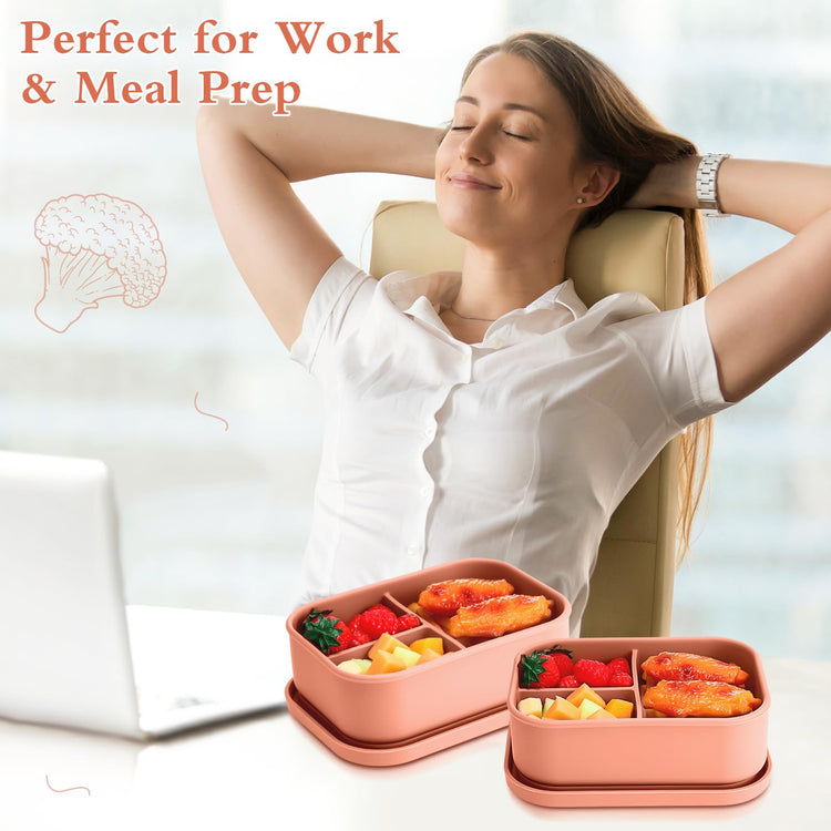 4 Pcs Silicone Bento Box (4 Count)