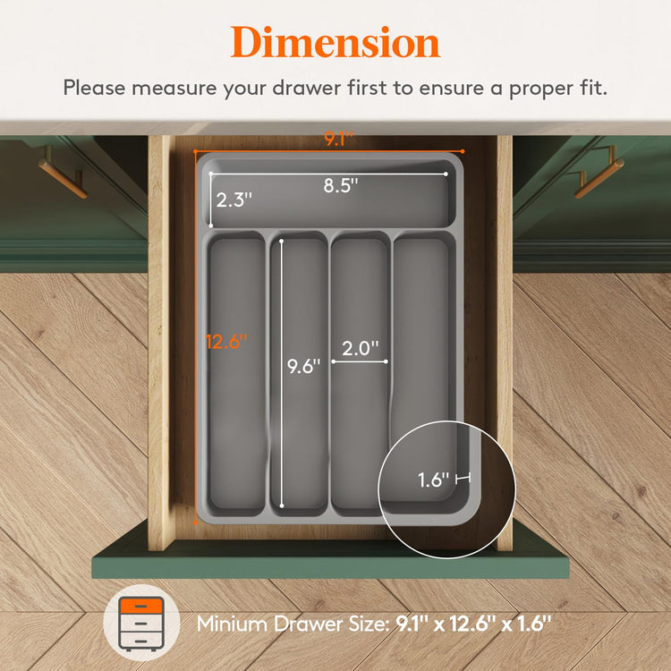 Silverware Drawer Organizer Tray