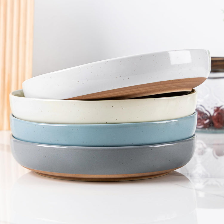 8.75'' Large Ceramic Pasta Bowls (4 Count)