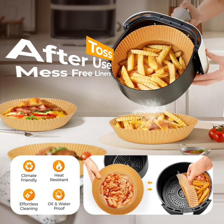 400Pcs 8 Inch Round Air Fryer Liners Disposable for 5 (400 Count)