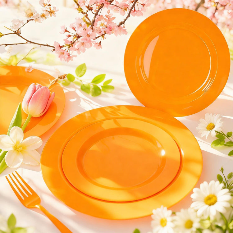 60PCS Orange Plates (60 Count)