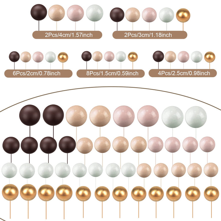 108 Pcs Balls Cake Topper