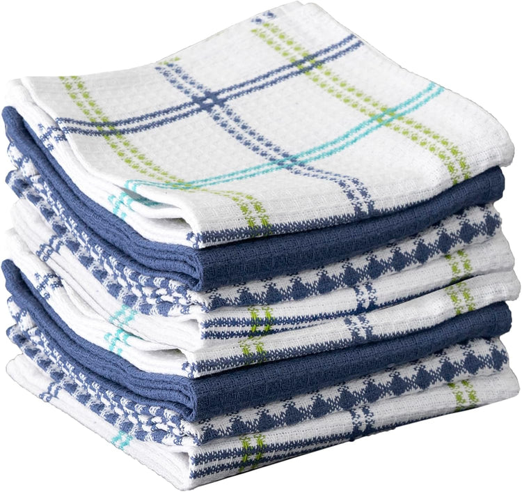 T-fal Premium Waffle Dish Cloths (8-Pack), 12"x13" Highly Absorbent, Super Soft Long Lasting 100% Cotton Flat Waffle Dish Towel for Washing Dishes, Cool - Nestoria