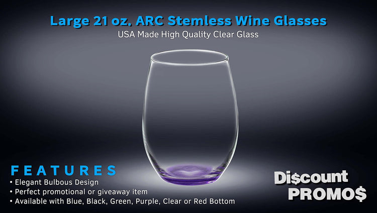 10 ARC Stemless Wine Glasses Set (10 Count)