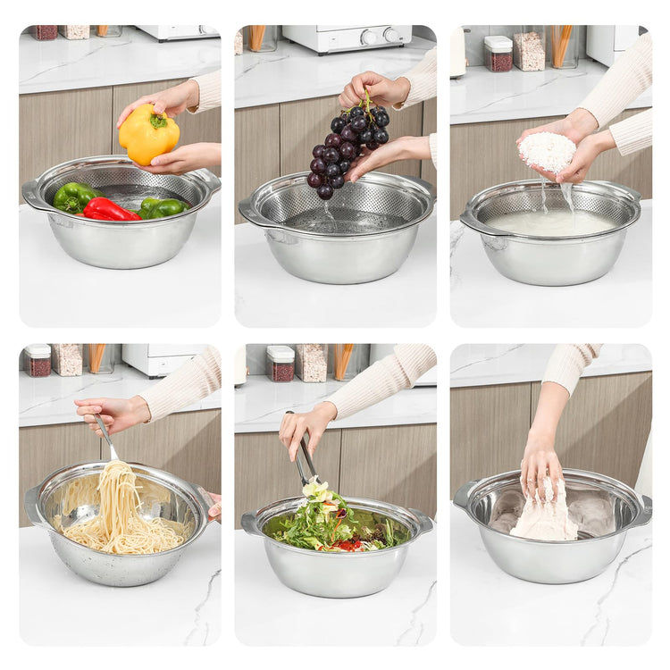 304 Stainless Steel Fine Mesh Colander Set (2 Count)