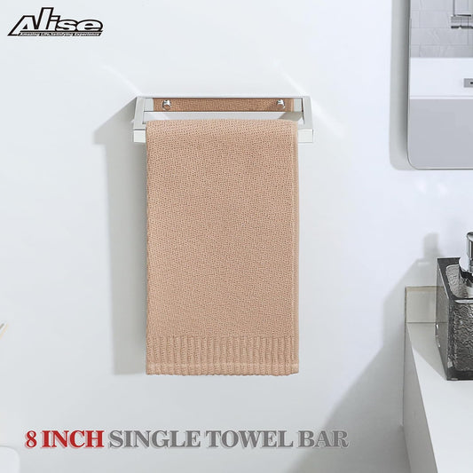 Alise Bath Towel Bar,Wall Mount Towel Holder Towel Rack Towel Hanger for Bathroom Lavatory,8 Inch SUS304 Stainless Steel Towel Rail,Polished Chrome GJF020-C