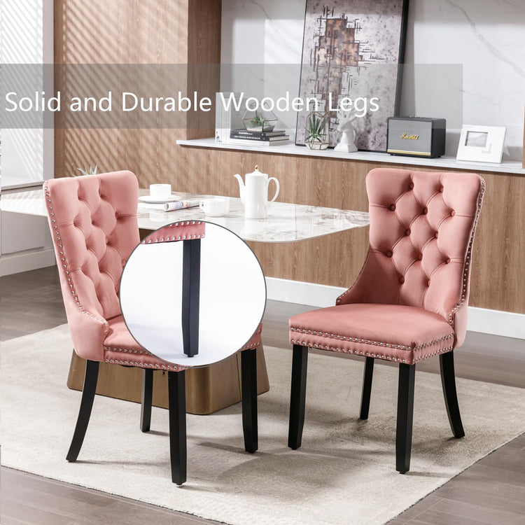 Pink Velvet Dining Chairs Set of 4 (4 Count)