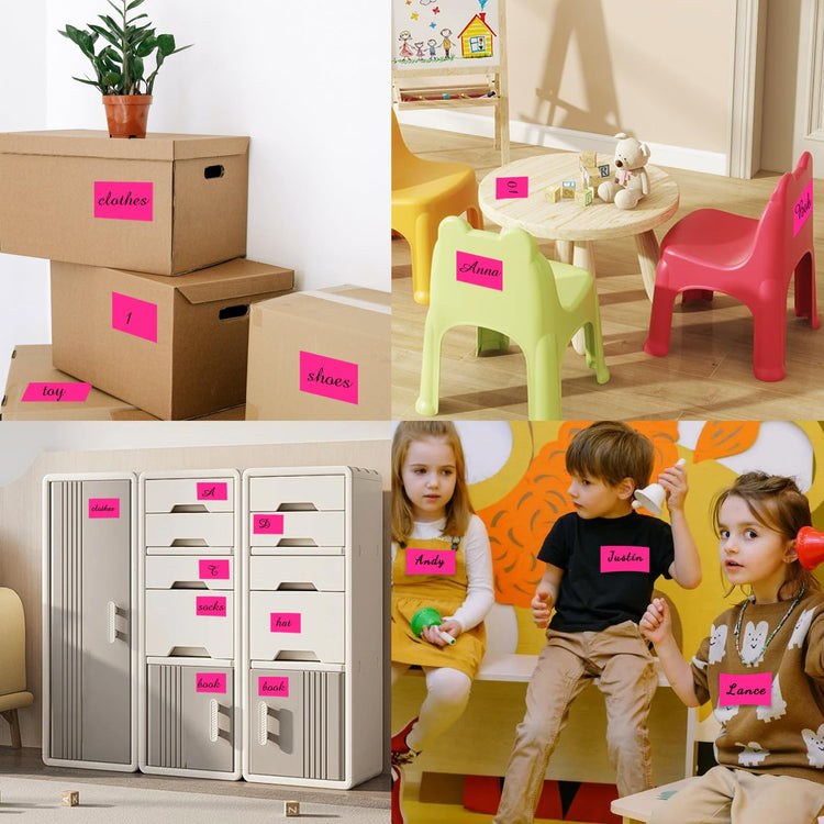 Neon Colored Labels Stickers 3 x 2 Inch