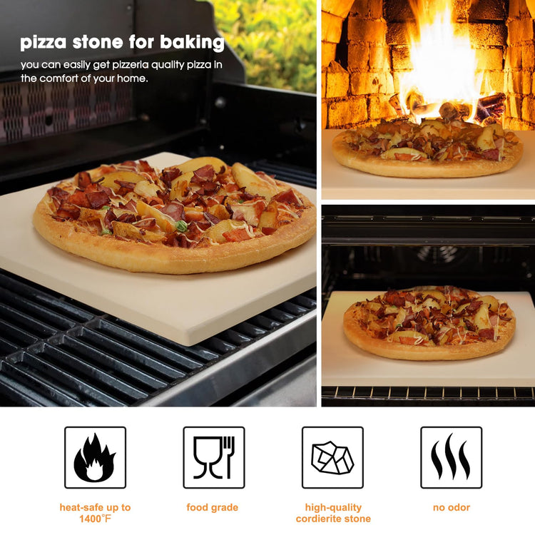 12x12 Inch Cordierite Pizza Stone for RV Oven and Grill