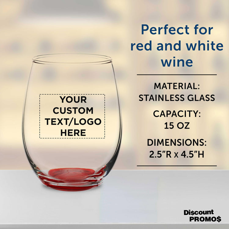 Custom Stemless Wine Glasses in Bulk by ARC Perfection (100 Count)