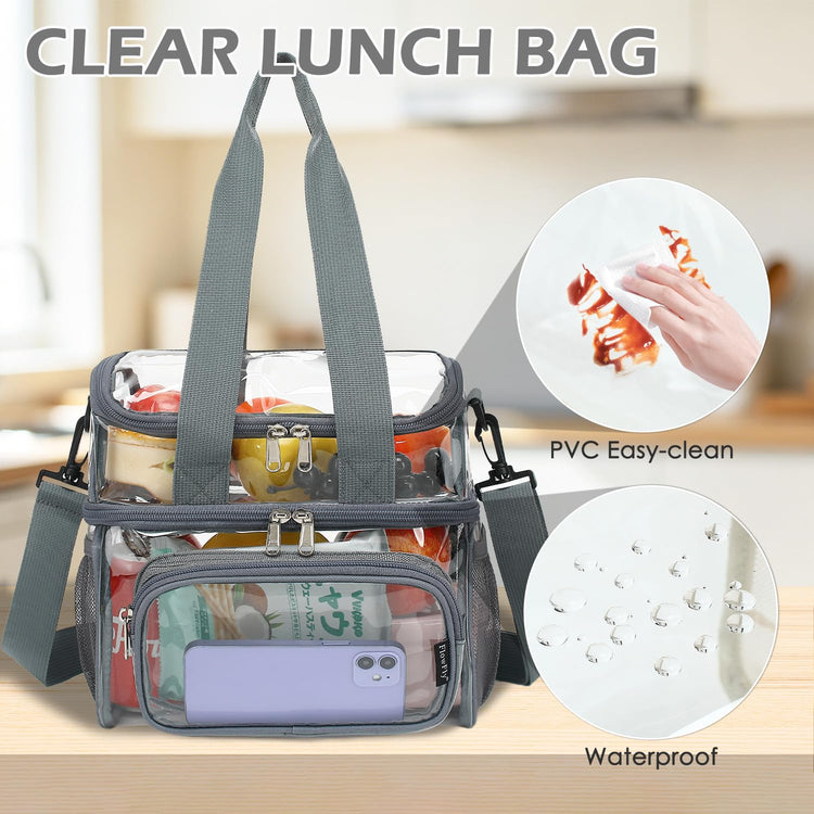 Clear Bag Double Decker for Stadium Events With Shoulder Strap for Women