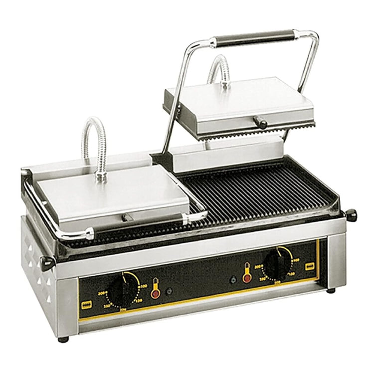 Majestic Sodir 21.5-Inch Commercial Countertop Double Panini Press/Grill,Stainless Steel, 208/240V