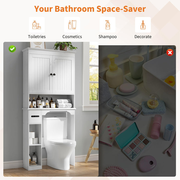 23.6 Inches Wide Toilet Rack with Over The Toilet Storage Cabinet