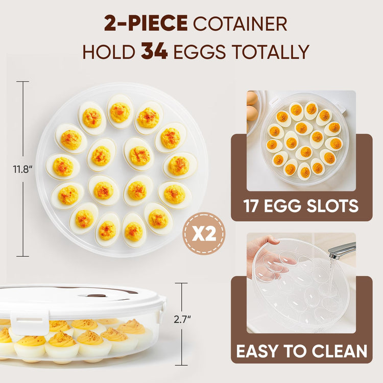2 Pack Deviled Egg Container with Lid (2 Count)