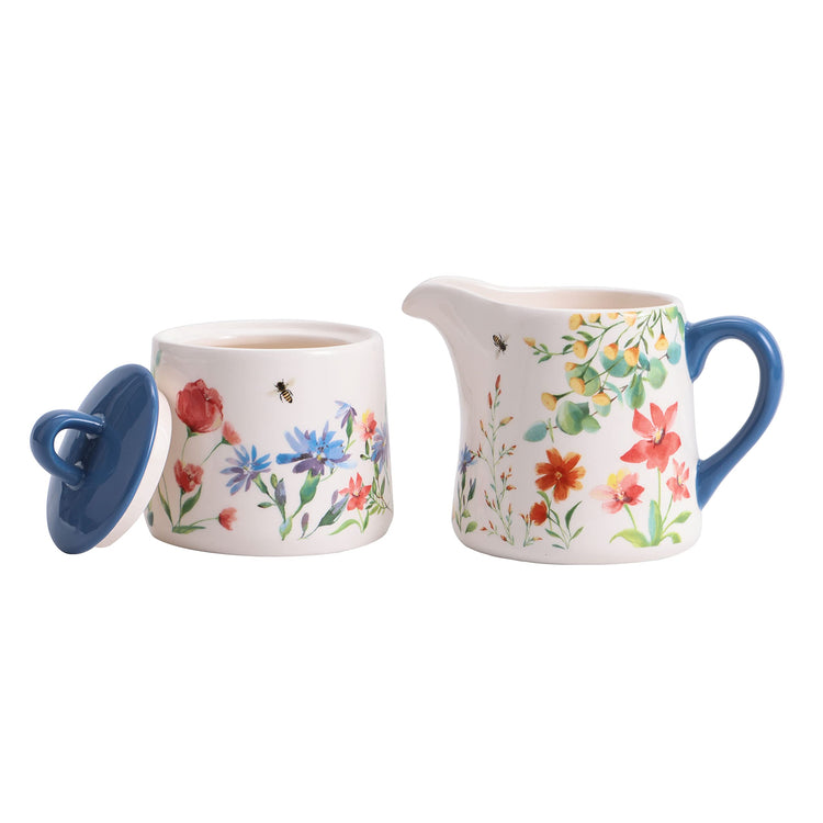 Summer Provence Ceramic Sugar and Creamer Set
