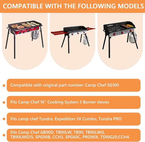 Flat Top Griddle for Camp Chef Accessories 3 Burner Stove SPG90B GB90D TB90 TB90LW TB90LWG TB90LWG15 CCH3 Camp Stove Griddle Top for Camp Chef Tundra 3 Burner 16" x 38" - Nestoria
