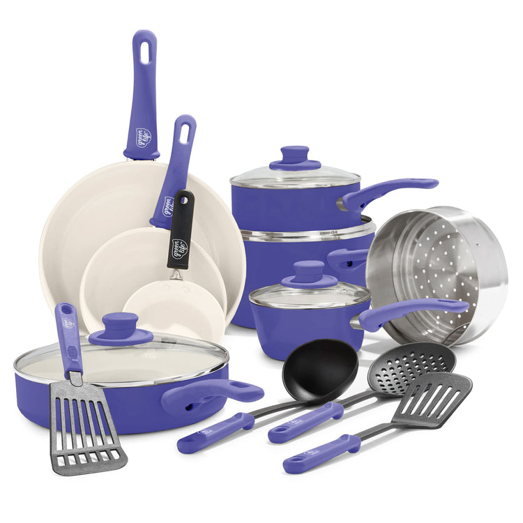 16 Piece Ceramic Nonstick Pots & Pans Cookware Set