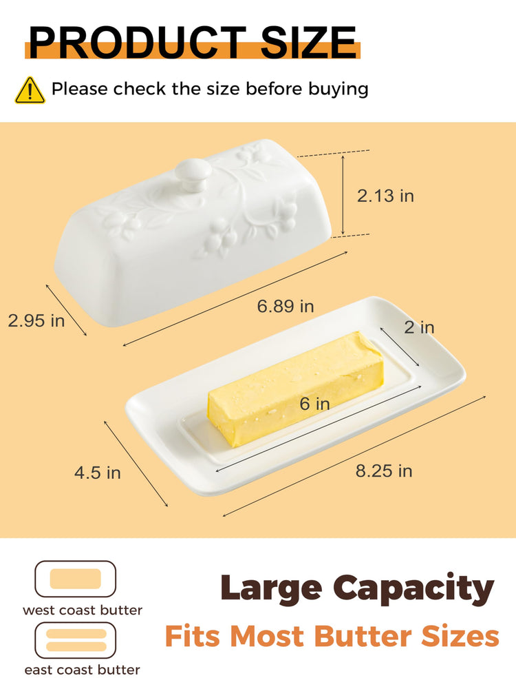 Butter Dish with Lid for Countertop