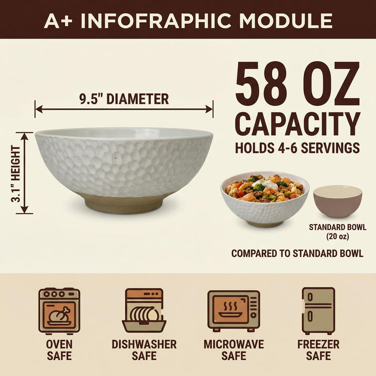 Large Ceramic Dinner Bowl