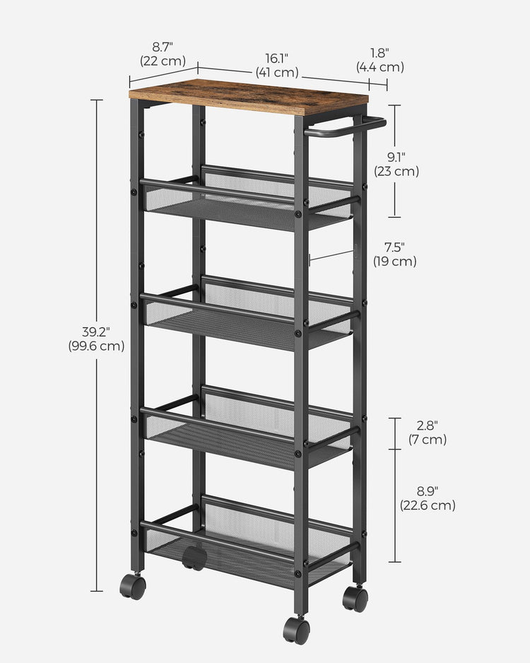 Slim Rolling Cart