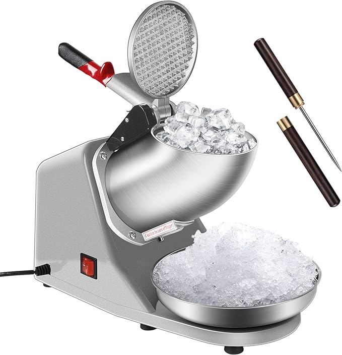 VIVOHOME Electric Ice Shaver Snow Cone Maker Machine Silver 143lbs/hr with VIVOHOME 4.75 Quart Stand Mixer, 8 Speed Kitchen Electric Food Mixer