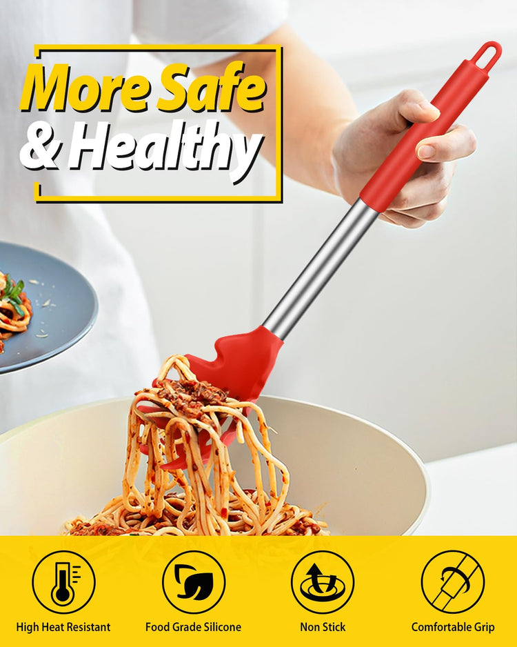 Silicone Pasta Fork and Ladle Spoon Set (2 Count)