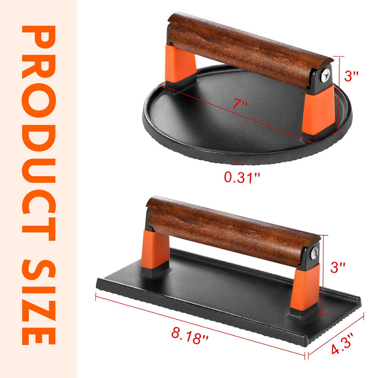 Cast Iron Burger Press Kit