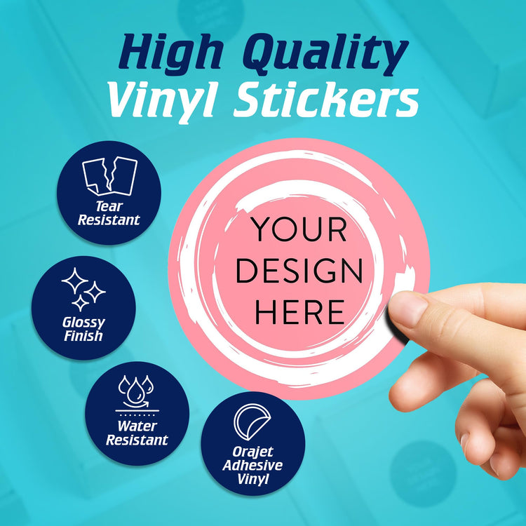 Custom Vinyl Stickers Your Image (100 Count)