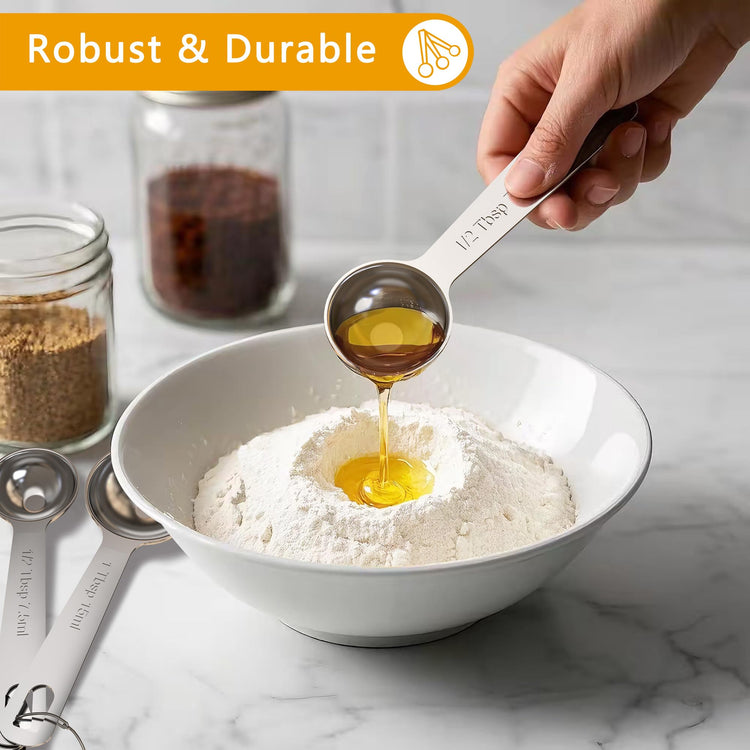 Stainless Steel Measuring Cups & Spoons Set (7 Count)