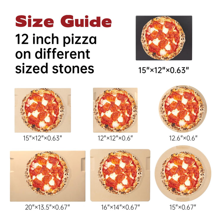 Pizza Stone Ceramic Coating 15"x12" Rectangular Pizza Stone for Oven Grill BBQ