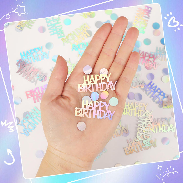 Iridescent Happy Birthday Confetti Birthday Party Decorations
