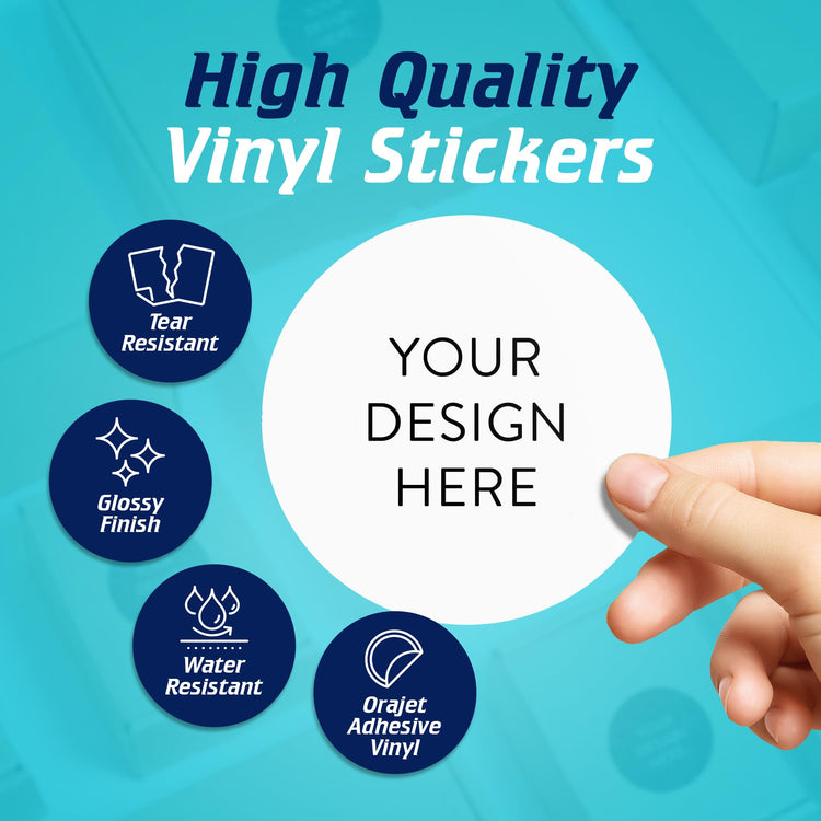 Custom Vinyl Stickers Your Image (100 Count)