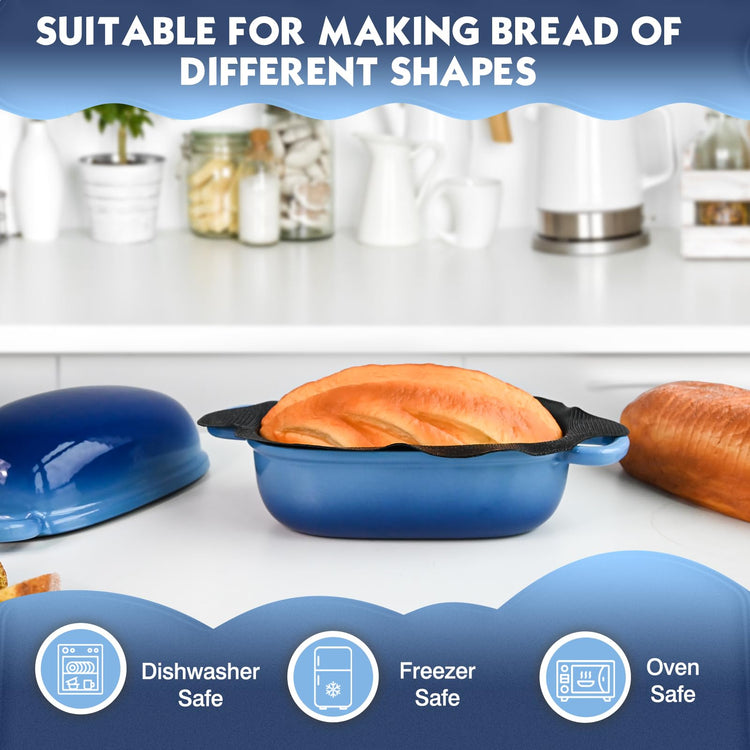 Dutch Oven 2.5QT Bread Pans with Silicone Liner for Bread Baking