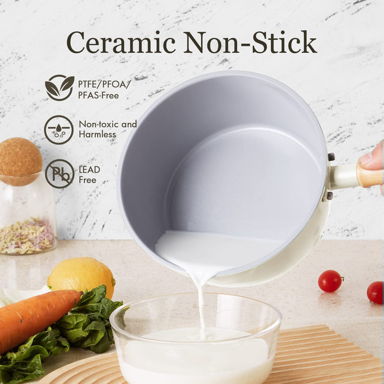 Ceramic Nonstick Sauce Pan with Lid