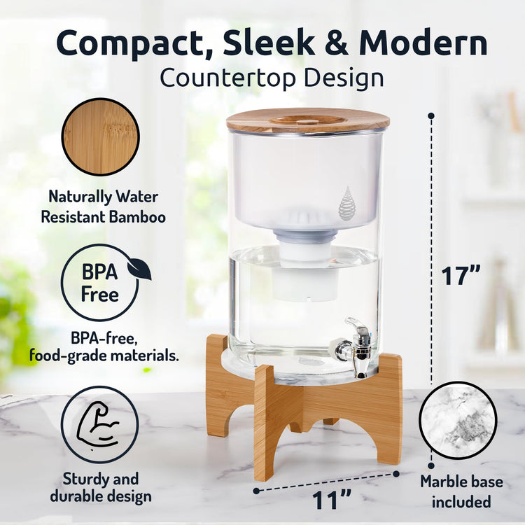 pH Recharge Glass Alkaline Water Filter Dispenser System